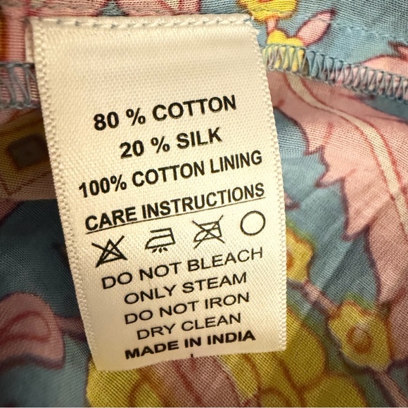 Bell By Alicia Bell Angel Top Blouse Cotton Silk Blue Pink Size S - Picture 10 of 11